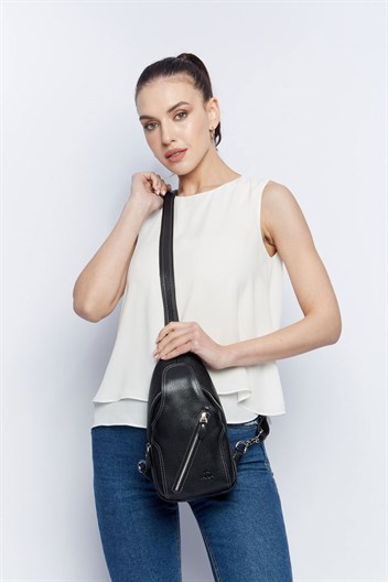 Genuine Leather Shoulder Bag - 313 - 2